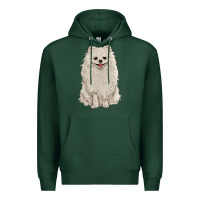 Sports Green white pomeranian Premium Hoodie - RanaPortraitStore