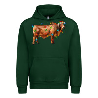 Forest Green brahman bull with christmas lights Urban Hoodie - RanaPortraitStore