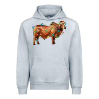 Heather Grey brahman bull with christmas lights Urban Hoodie - RanaPortraitStore