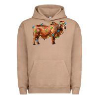 Pigment Burro brahman bull with christmas lights Urban Hoodie - RanaPortraitStore