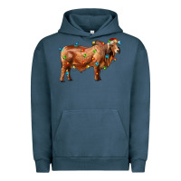 Pigment Midnight Navy brahman bull with christmas lights Urban Hoodie - RanaPortraitStore
