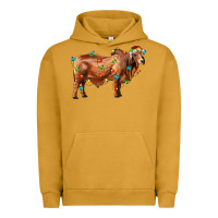 Brahman Bull With Christmas Lights Urban Hoodie | Teevron