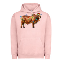 Pigment Salmon brahman bull with christmas lights Urban Hoodie - RanaPortraitStore