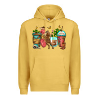 Antique Gold cowgirl coffee cups Premium Hoodie - Zillion Design Studio