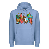 Colony Blue cowgirl coffee cups Premium Hoodie - Zillion Design Studio