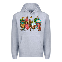 Heather Grey cowgirl coffee cups Premium Hoodie - Zillion Design Studio