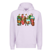 Lilac cowgirl coffee cups Premium Hoodie - Zillion Design Studio