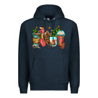 Navy cowgirl coffee cups Premium Hoodie - Zillion Design Studio