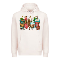 Pale Pink cowgirl coffee cups Premium Hoodie - Zillion Design Studio