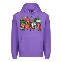 Purple cowgirl coffee cups Premium Hoodie - Zillion Design Studio