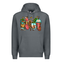 Rock cowgirl coffee cups Premium Hoodie - Zillion Design Studio
