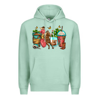 Seafoam cowgirl coffee cups Premium Hoodie - Zillion Design Studio