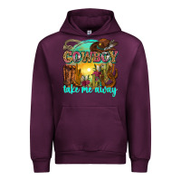 Mauve Wine cowboy take me away Urban Hoodie - Zillion Design Studio