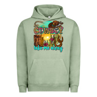 Pigment Oil Green cowboy take me away Urban Hoodie - Zillion Design Studio