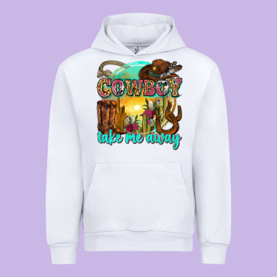 Cowboy Take Me Away Urban Hoodie Designed By Zillion Design Studio