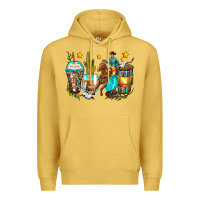 Antique Gold cowboy coffee cups Premium Hoodie - Zillion Design Studio