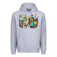 Heather Grey cowboy coffee cups Premium Hoodie - Zillion Design Studio