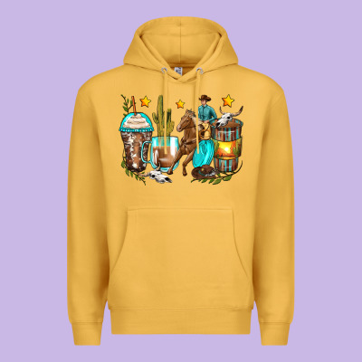 Cowboy Coffee Cups Premium Hoodie Designed By Zillion Design Studio