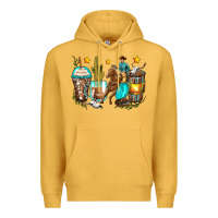 Mustard cowboy coffee cups Premium Hoodie - Zillion Design Studio
