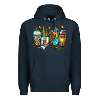 Navy cowboy coffee cups Premium Hoodie - Zillion Design Studio