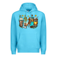 Ocean Blue cowboy coffee cups Premium Hoodie - Zillion Design Studio
