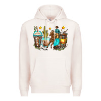 Pale Pink cowboy coffee cups Premium Hoodie - Zillion Design Studio