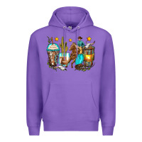 Purple cowboy coffee cups Premium Hoodie - Zillion Design Studio
