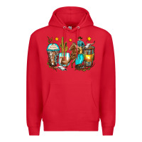 Red cowboy coffee cups Premium Hoodie - Zillion Design Studio