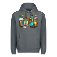 Rock cowboy coffee cups Premium Hoodie - Zillion Design Studio