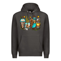 Smoke cowboy coffee cups Premium Hoodie - Zillion Design Studio