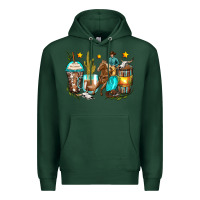 Sports Green cowboy coffee cups Premium Hoodie - Zillion Design Studio