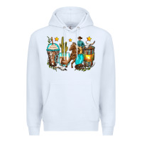 White cowboy coffee cups Premium Hoodie - Zillion Design Studio