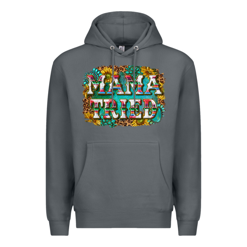 Western Mama Tried With Sunflowers And Gemstone Premium Hoodie by texasbilliewilder | Teevron