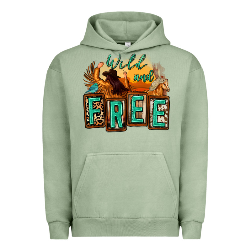 Wild And Free Cowgirl Horse Desert Urban Hoodie by Zillion Design Studio | Teevron