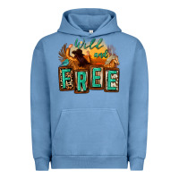 Pigment Pebble Blue wild and free cowgirl horse desert Urban Hoodie - Zillion Design Studio