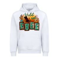 White wild and free cowgirl horse desert Urban Hoodie - Zillion Design Studio