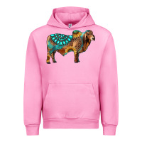 Fuchsia Pink brahman bull gemstone turquoise and sunflower Urban Hoodie - RanaPortraitStore