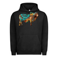 Pigment Black brahman bull gemstone turquoise and sunflower Urban Hoodie - RanaPortraitStore