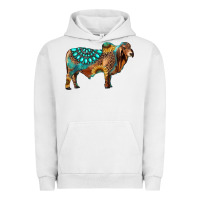 Pigment Lunar Rock brahman bull gemstone turquoise and sunflower Urban Hoodie - RanaPortraitStore