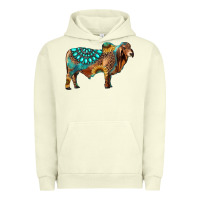 Pigment Pistachio brahman bull gemstone turquoise and sunflower Urban Hoodie - RanaPortraitStore