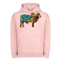Pigment Salmon brahman bull gemstone turquoise and sunflower Urban Hoodie - RanaPortraitStore