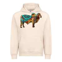 Sandshell brahman bull gemstone turquoise and sunflower Urban Hoodie - RanaPortraitStore