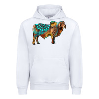 White brahman bull gemstone turquoise and sunflower Urban Hoodie - RanaPortraitStore