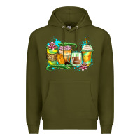 Army Green alligator coffee cups Premium Hoodie - Zillion Design Studio