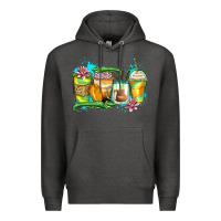 Charcoal Heather alligator coffee cups Premium Hoodie - Zillion Design Studio