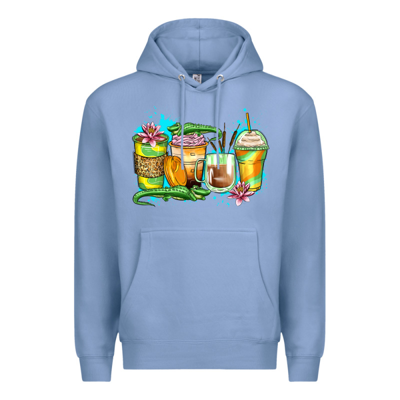 Alligator Coffee Cups Premium Hoodie by Zillion Design Studio | Teevron