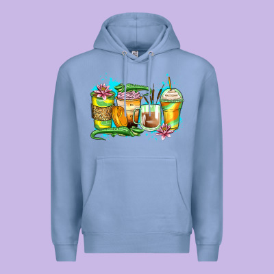 Alligator Coffee Cups Premium Hoodie Designed By Zillion Design Studio