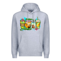 Heather Grey alligator coffee cups Premium Hoodie - Zillion Design Studio