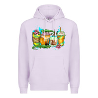 Lilac alligator coffee cups Premium Hoodie - Zillion Design Studio