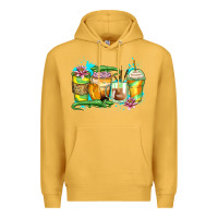Mustard alligator coffee cups Premium Hoodie - Zillion Design Studio